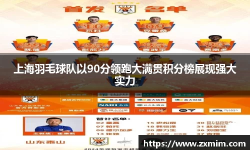 上海羽毛球队以90分领跑大满贯积分榜展现强大实力